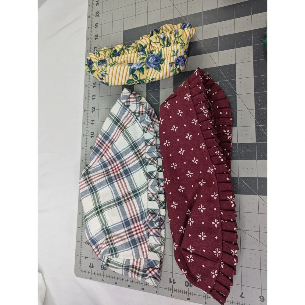 Longaberger‎ Fabric Basket Liner Lot of 3 Market Plaid Red Blue Flower Trellis